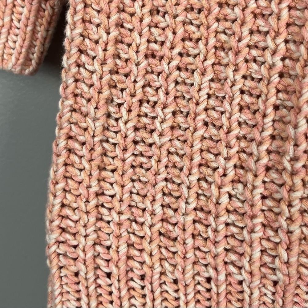 Lauren Ralph Lauren 100% cotton peach loose knit 3/4 sleeve sweater, medium. - Picture 3 of 5